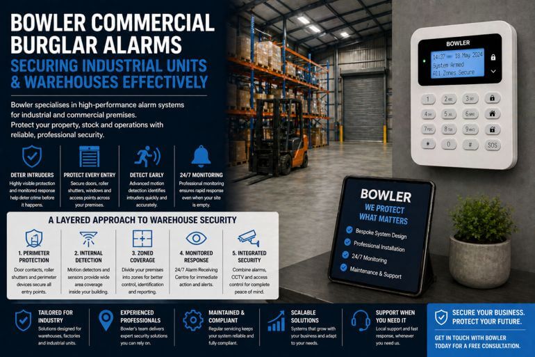 Commercial Burglar Alarms with Bowler (Halifax): How to Secure Industrial Units and Warehouses Effectively