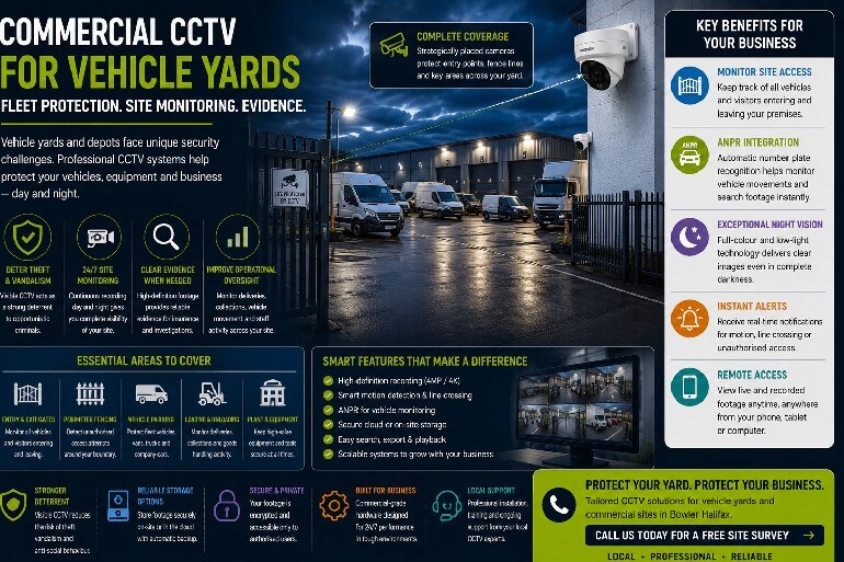 CCTV for Halifax: Why Commercial CCTV Is Essential for Vehicle Yards and Fleet Security