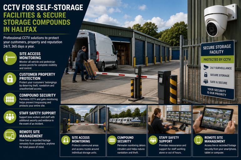 CCTV for Self-Storage Facilities and Secure Storage Compounds in Halifax